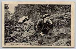 The Lovers Quarrel Woman Cries Man Pouts on Hillside Postcard H27 - £7.79 GBP