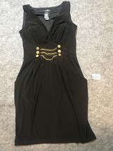 Bisou Bisou Womens Black Draped Jersey Knee Length Wrap Style Dress Size 6 - £9.01 GBP