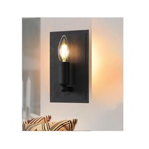 Modern Farmhouse Sconces Wall Lighting, Matte Black Wall Sconces Glass Shade Ind - £22.09 GBP