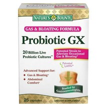 Nature’s Bounty Gas &amp; Bloating Formula Probiotic GX - 25 Caps 2/28/31 - £13.64 GBP