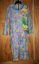 Disney Fairies Girl Clothes 4/5 Tinkerbell Sleepwear PJ Pant Set XS Tink Pajamas - £14.42 GBP