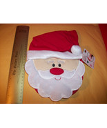 Fashion Holiday Baby Clothes Tender Kisses Santa Bib Christmas Pompom Ha... - $8.45 CAD