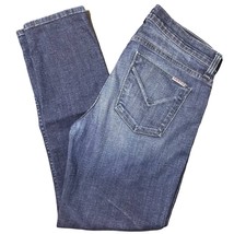 Hudson Denim Mid Rise Skinny Jeans Blue Dark Wash Faded Whiskering USA -... - $29.03