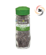 3x Shakers McCormick Gourmet Organic Poppy Seed Seasoning | 2.12oz - £23.62 GBP