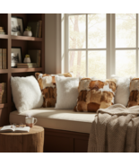 SOGA 6PC Cowhide Patchwork & White Textured Pillow Set – 45cm Decorative Covers - $136.50