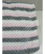 Swiggles Baby Blanket pink white gray stripes textured plush - £11.05 GBP