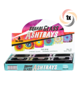 1x Ashtray Blink Assorted Tie Dye Sqaure Glass Ashtrays | + 2 Free Tubes - £12.54 GBP