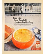 CAMPBELLS CHICKEN SOUP - Rice Soup - Come Rain - 1966 Vintage Print Ad - $16.15 CAD
