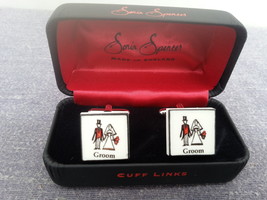 Sonia Spencer Design Whimsical Groom Cufflinks - Great Groomsmen Gift to Groom ! - £47.96 GBP