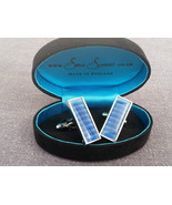 BLUE STRIPE LONG CUFFLINKS - SONIA SPENCER DESIGN - $90.00