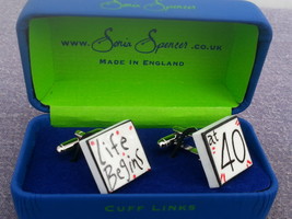 Life Begins At 40 Sonia Spencer Design Cufflinks   Embrace The New Beginning - £59.31 GBP