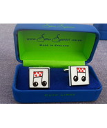 RED MUSIC NOTES CUFFLINKS, SONIA SPENCER DESIGN - For the Musician in yo... - $47.00