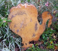 Giant Turkey Garden Stake / Thanksgiving / Rustic / Metal / Garden Art / Outdoor - £43.20 GBP