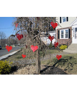 Valentine&#39;s Day / Heart Ornaments (set of 12) / Garden Art / Garden Deco... - £95.91 GBP