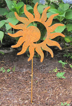 Sun Moon Garden Stake or Wall Hanging / Garden Decor / Garden Art / Metal Art /  - $54.99