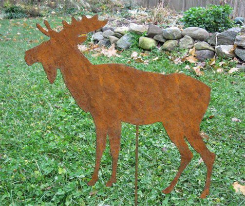Primary image for Moose Garden Stake or Wall Hanging / Garden Art / Lawn Ornament / Yard Art 