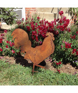 Rooster Garden Stake / Garden Art / Chicken / Hen / Metal / Rustic / sil... - £35.57 GBP