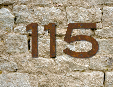 Set of 5 Rustic House Numbers or Letters / 2 Inch up to 8 Inch / Initials / Rust - $47.50 - $78.70