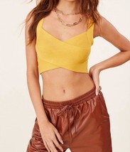 Mimosa cropped ribbed sweater tank Mustard - $21.00