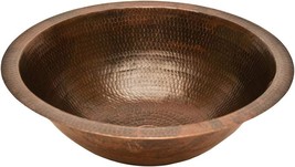 Undercounter 17-Inch Round Hammered Copper Sink, Oil Rubbed Bronze, By Premier - £193.40 GBP