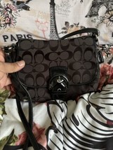 Coach Mini Black Canvas Crossbody Bag - $37.05
