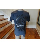 Blue Gray Jurassic Park 50-50 Cotton Blend Dinosaur Head T-shirt Adult L... - £15.53 GBP