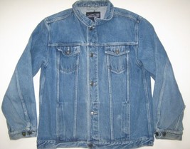 Womans Lands End Blue Jean Trucker Denim Distressed Jacket SZ XL 18-20 44&quot; Bust - £13.42 GBP