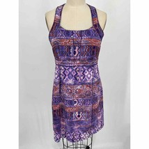 Title Nine Trouble Racerback Active Dress Sz 6 Purple Pink Patterned - £25.01 GBP