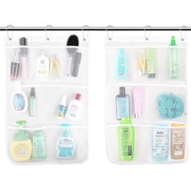 2 Pack Mesh Shower Caddy, 7 Pockets, With 3 Hooks, Hanging, Portable, Quick Dryi - $13.99