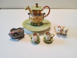 Vintage 1996 Precious Moments Noah&#39;s Ark Mini Tea Set 270121 Collectible... - $23.12