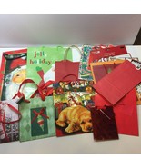 Christmas Holiday Gift Bag 57 Gift Tag Stickers Red Green Santa Jolly Tree - £23.59 GBP