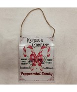 Kringle &amp; Company Peppermint Candy Canes Christmas Printed Sign Wall Dec... - $11.87