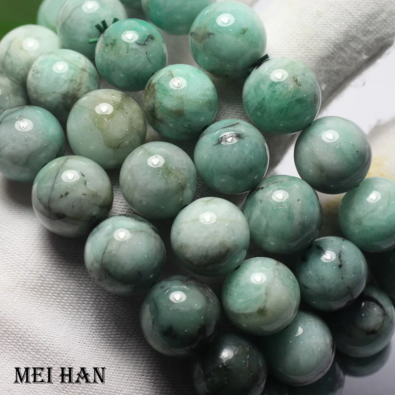 wholesale natural A+++  African Emerald gem stone smooth round loose beads for j - £73.12 GBP
