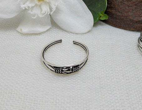 Minimalist Bali Toe Ring, 925 Sterling Silver Ring, Handmade Adjustable ... - $8.99