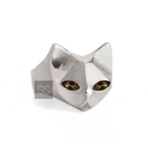 Cat Ring 925 Sterling Silver Cat Ring Smoky Quartz Gemstone Cat Lover Jewelry - £209.26 GBP