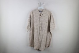 Vintage 90s Streetwear Mens XL Band Collar Knit Short Sleeve Button Shir... - $44.50