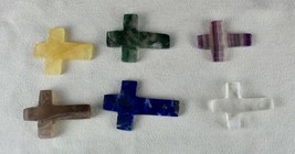VINTAGE NATURAL MULTI QUARTZ 6 PCS 289 CARATS GEMSTONE SPIRITUAL CROSS P... - $1,263.95 MXN