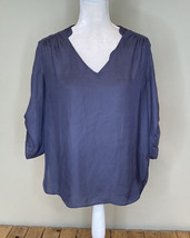 philosophy women’s v neck Lightweight Loose blouse Size M Purple Grey H8 - £9.40 GBP