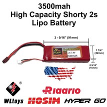 7.4V 3500mah 2S Lipo Battery Shorty Deans T Plug for MJX HyperGo Hosim R... - $29.69