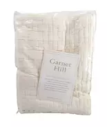 Garnet Hill Basketweave Quilted Ivory 96x96 Full/Queen Coverlet - $250.00