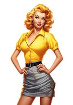 Vintage Pin-up Office Girl Vinyl Decal Sticker UV &amp; Water Proof Water Bo... - $109.41 MXN