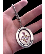 Barcelona Keychain Metal Key Ring Fob Spain Travel Souvenir Engraved Europe - $17.90 CAD