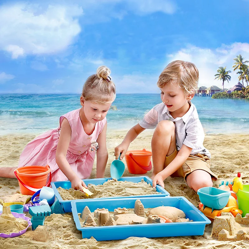 5&amp;14pcs/Set kids Summer Beach Sand Play Toys Sand Water Toy Kids Seaside Bucket - £17.08 GBP+