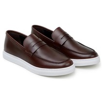 Belvedere Elliot Penny Loafer Walking Sneaker Italian Leather Brown image 3