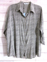 Blue Vanilla Shirt Womens M/L UK Size M US Animal Print Button Up Sleeve - $14.99
