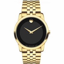 Movado 0606997 Museum Classic Black Dial Yellow PVD Men&#39;s Watch - £434.95 GBP