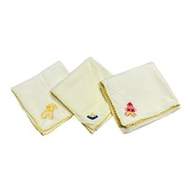 Lot of 3 Baby Receiving Blankets Clown Bear Stars Vintage Yellow 36x34.5... - £29.28 GBP