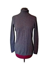 Leo &amp; Nicole Sweater Turtleneck Gray Women Size Medium Long Sleeve Ribbed - £16.29 GBP