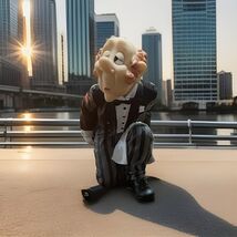 James The Butler Resin Wine Bottle Holder 1990 Vintage Kitchen Decor - $12.62