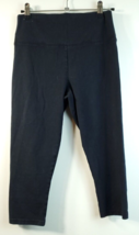 Aerie Cropped Capri Pants Womens Size Medium Black Elastic Waist Pull On - £13.24 GBP